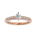 1/2 ctw Round Lab Grown Diamond Side Stone Engagement Ring