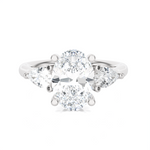 Oval with Pear-Shaped Three Stone Lab Grown Diamond Ring