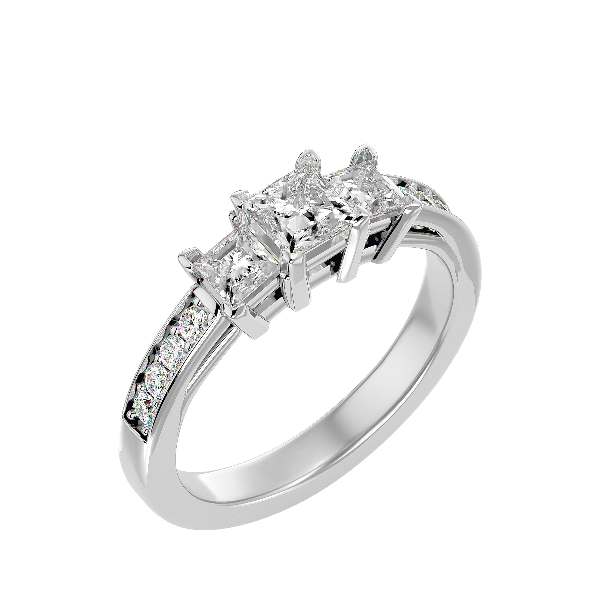 1 1/3 ctw Princess-Cut Three Stone Lab Grown Diamond Ring