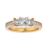 1 1/3 ctw Princess-Cut Three Stone Lab Grown Diamond Ring