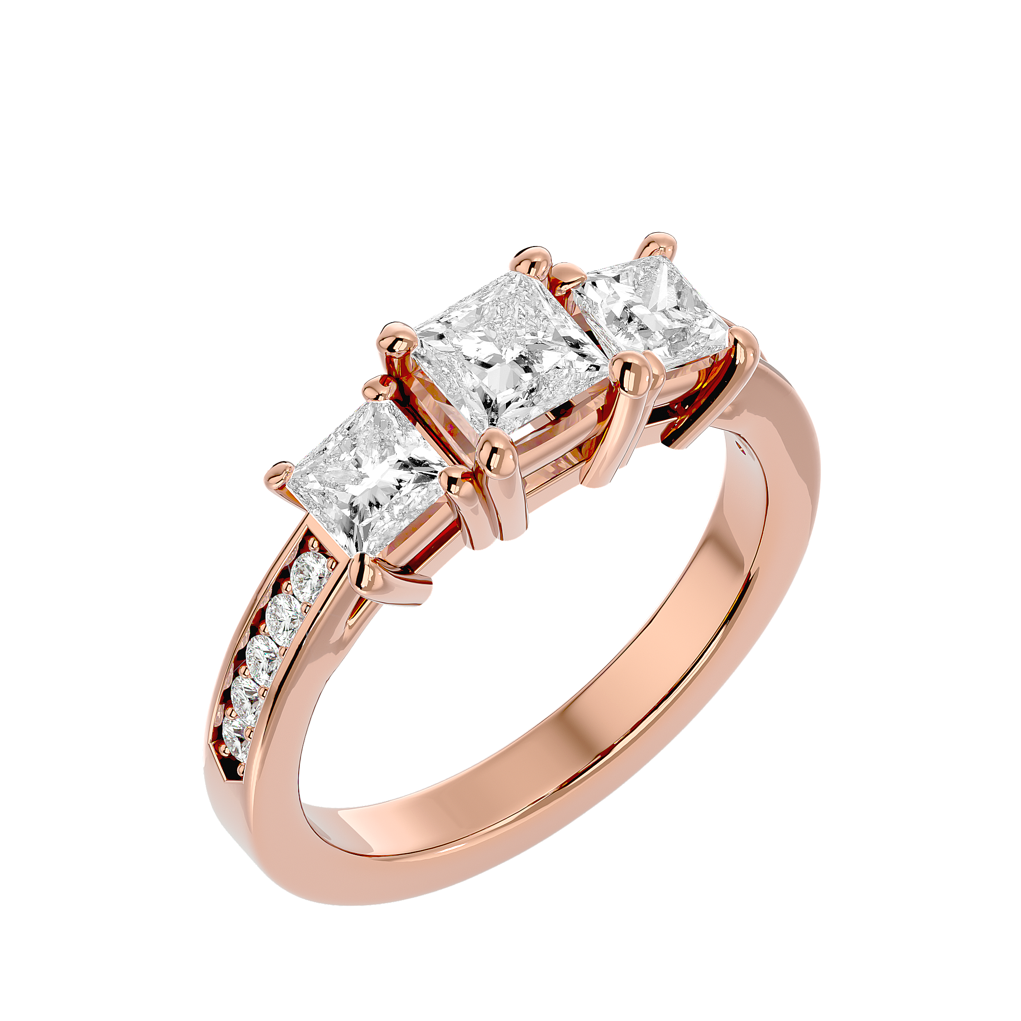 2 ctw Princess-Cut Three Stone Lab Grown Diamond Ring