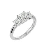 1 3/4 ctw Cushion-Cut Three Stone Lab Grown Diamond Ring