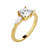 Round with Pear-Shaped Three Stone Lab Grown Diamond Ring