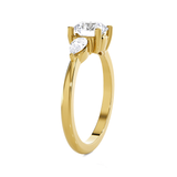 Round with Pear-Shaped Three Stone Lab Grown Diamond Ring