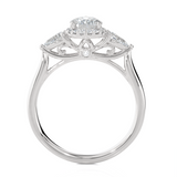1 5/8 ctw Pear-Shaped with Round Three Stone Lab Grown Diamond Ring