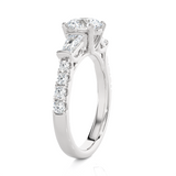 1 7/8 ctw Round with Tapered Baguette Three Stone Lab Grown Diamond Ring