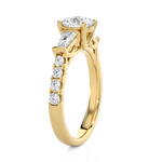 1 7/8 ctw Round with Tapered Baguette Three Stone Lab Grown Diamond Ring
