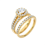 2 ctw Round Lab Grown Diamond Halo Bridal Set Ring