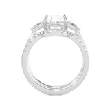 3 ctw Oval Three Stone Lab Grown Diamond Bridal Set Ring