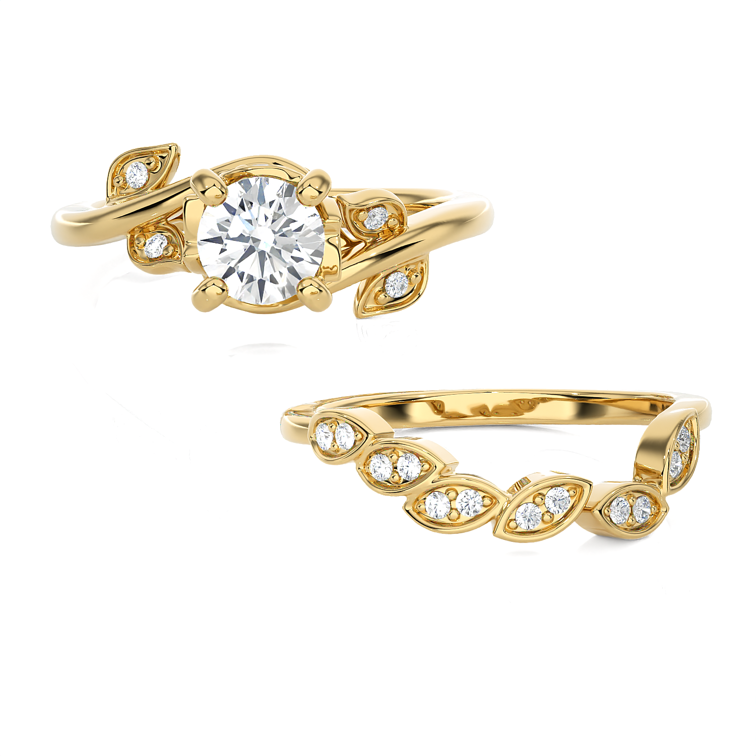 1 1/4 ctw Round Lab Grown Diamond Bridal Set Ring
