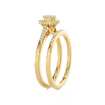 1/4 ctw Round Lab Grown Diamond Halo Bridal Set Ring
