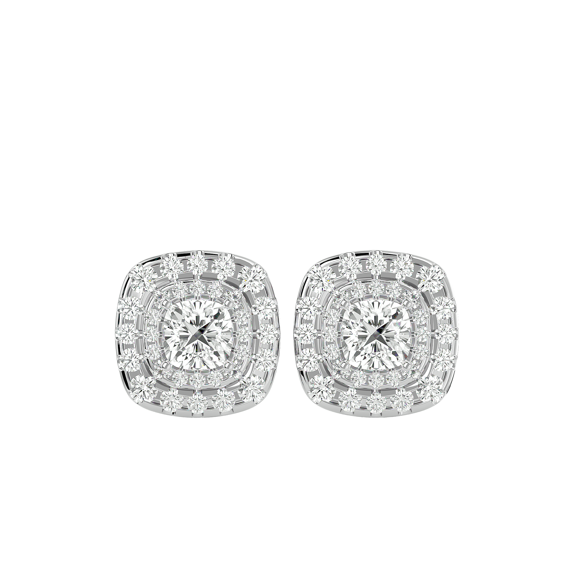 2 1/4 ctw Round Lab Grown Diamond Halo Stud Earrings