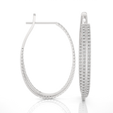 1 3/4 ctw Round Lab Grown Diamond Inside Out Hoop Earrings