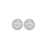 2 1/4 ctw Round Lab Grown Diamond Halo Stud Earrings