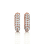 1 ctw Round Lab Grown Diamond Pave Set Huggie Hoop Earrings