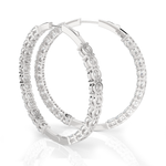 9 1/4 ctw Round Lab Grown Diamond Inside Out Hoop Earrings