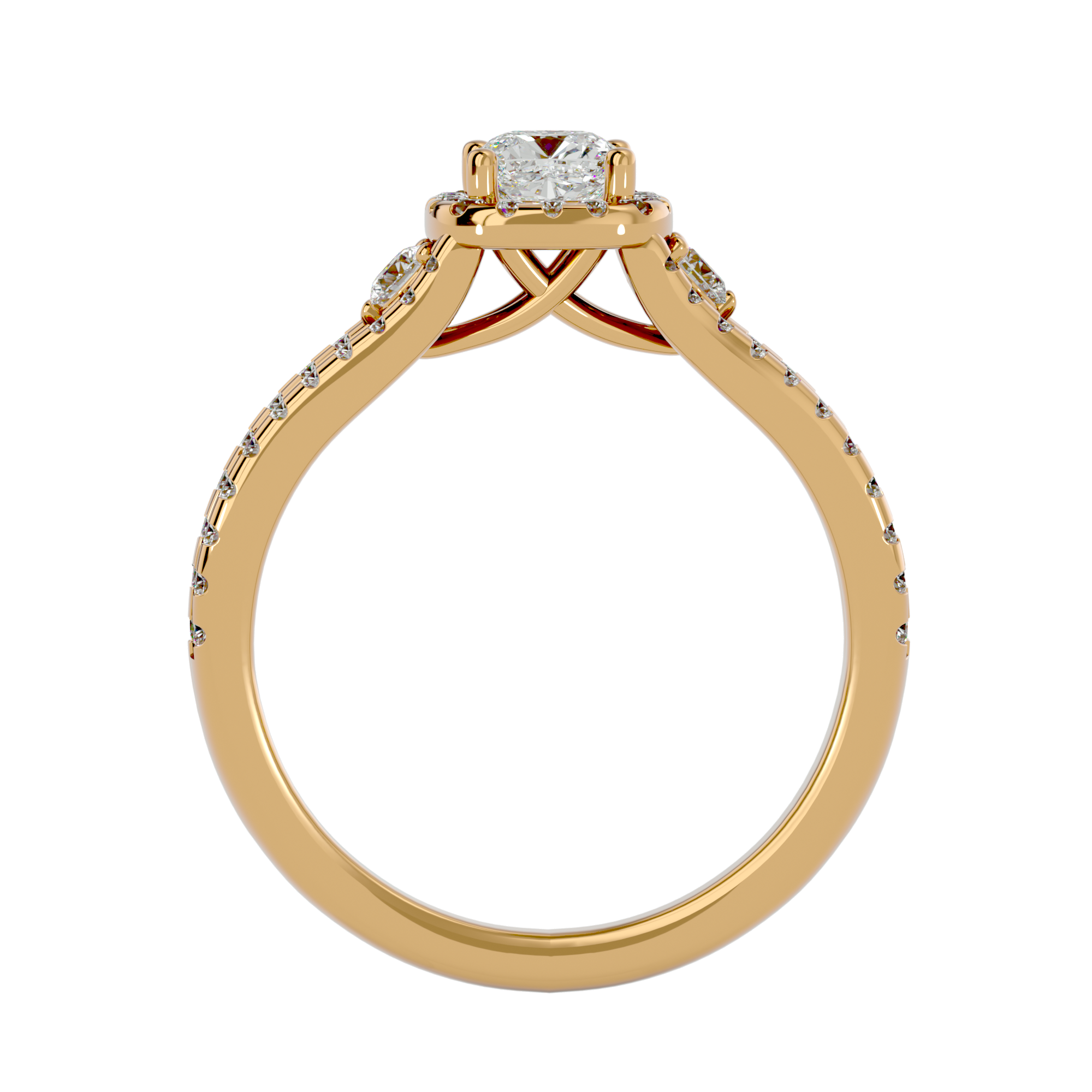 1 ctw Round Lab Grown Diamond Halo Engagement Ring