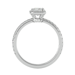 1 ctw Princess-Cut Lab Grown Diamond Halo Engagement Ring