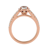 1 ctw Round Lab Grown Diamond Halo Engagement Ring
