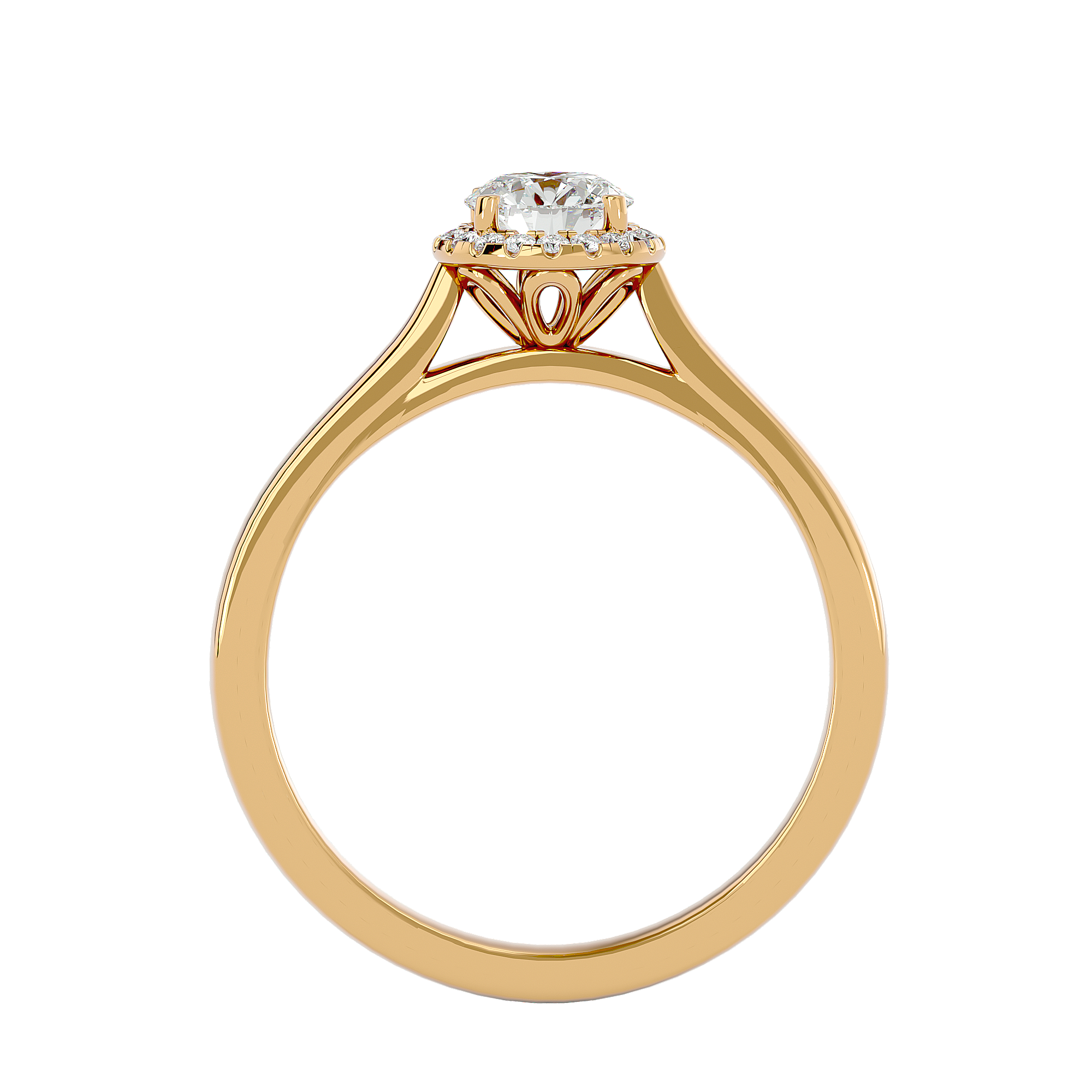 5/8 ctw Round Lab Grown Diamond Halo Engagement Ring
