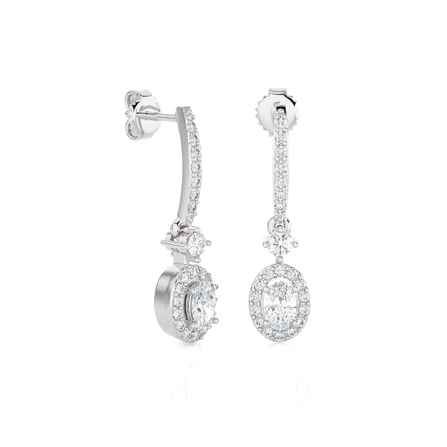 1/2 ctw Oval Lab Grown Diamond Drop Earrings