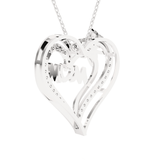 1/4  ctw Round Lab Grown Diamond Heart Pendant