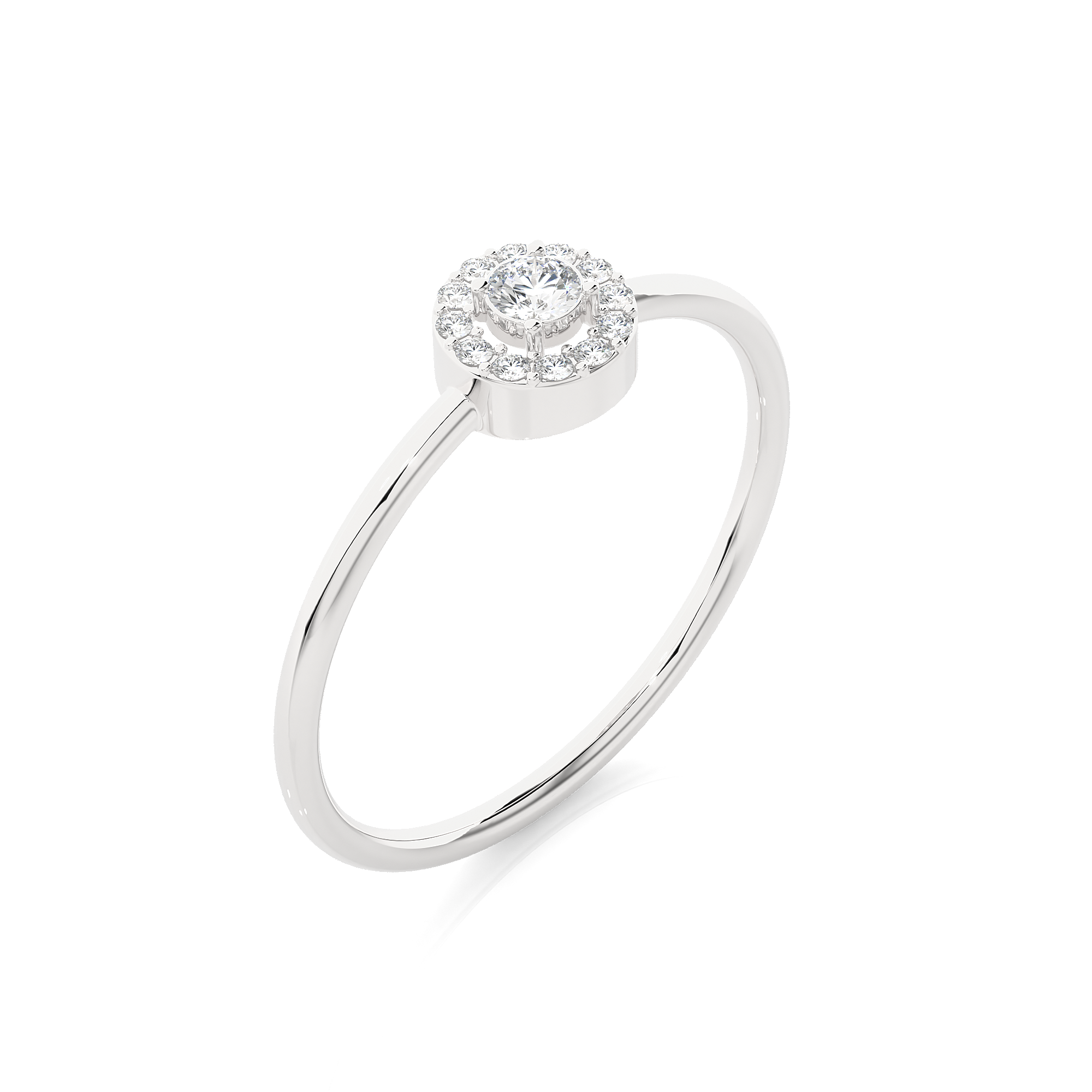 1/8 ctw Round Lab Grown Diamond Halo Engagement Ring
