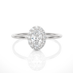 5/8 ctw Oval Lab Grown Diamond Halo Engagement Ring
