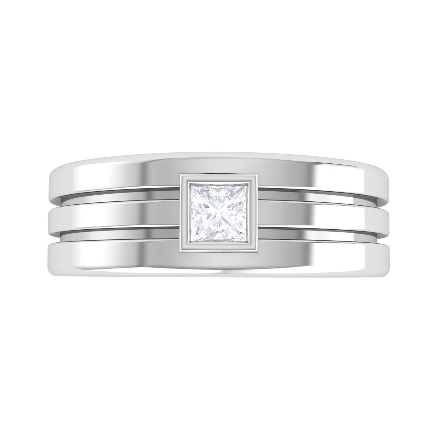 1/4 ctw Princess-Cut Lab Grown Diamond Men's Ring