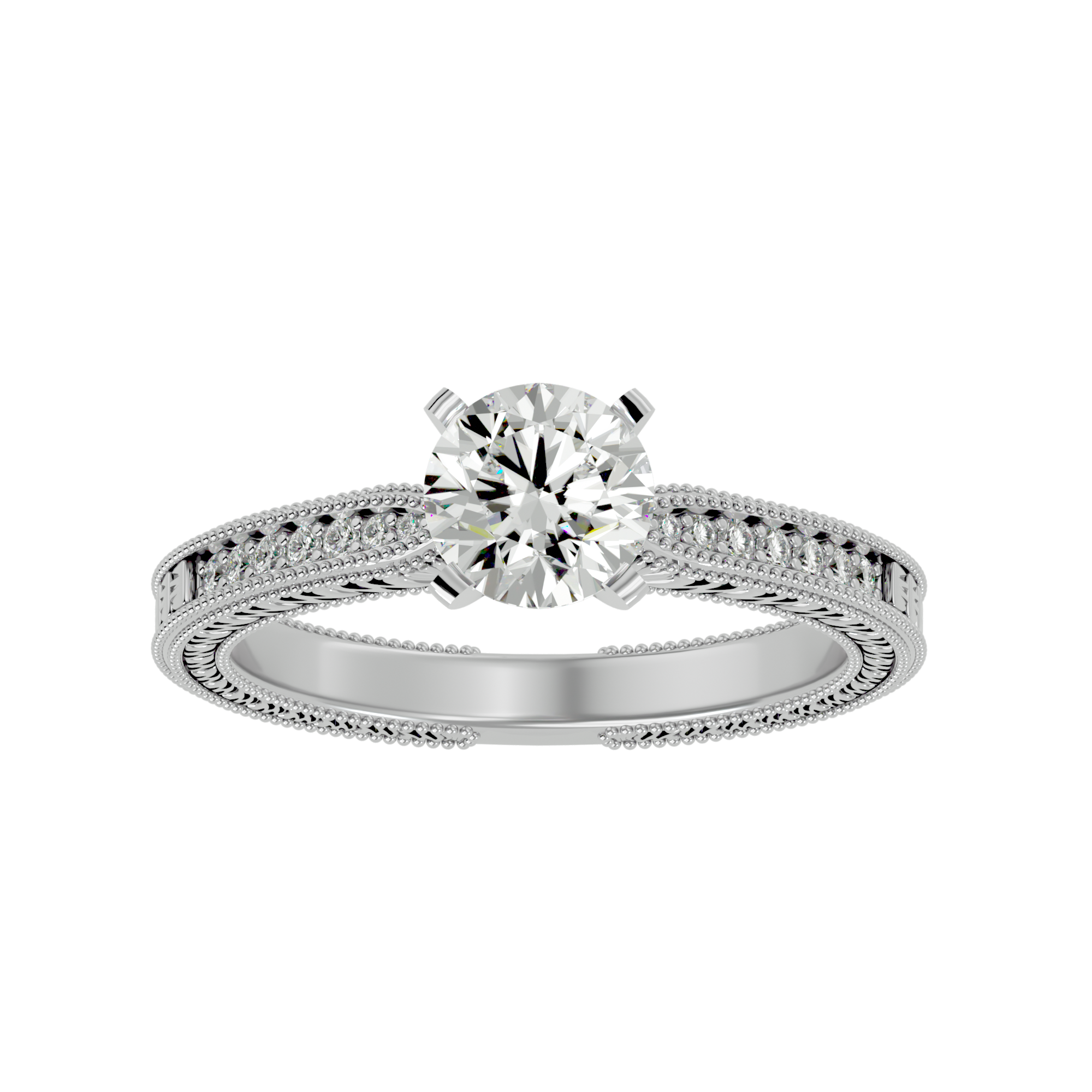 5/8 ctw Round Lab Grown Diamond Side Stone Engagement Ring