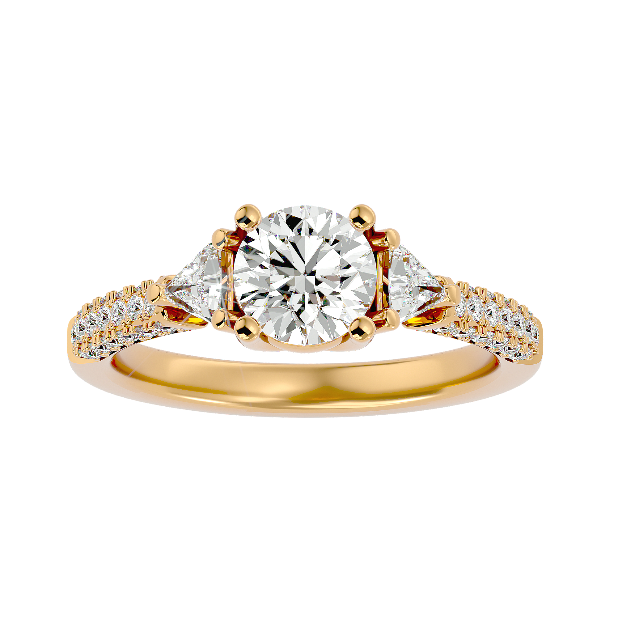 1 5/8 ctw Round Lab Grown Diamond Side Stone Engagement Ring