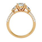 1 5/8 ctw Round Lab Grown Diamond Side Stone Engagement Ring