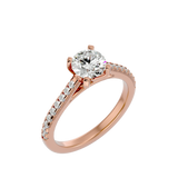 1 1/3 ctw Round Lab Grown Diamond Side Stone Engagement Ring