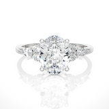 Oval Lab Grown Diamond Side Stone Engagement Ring
