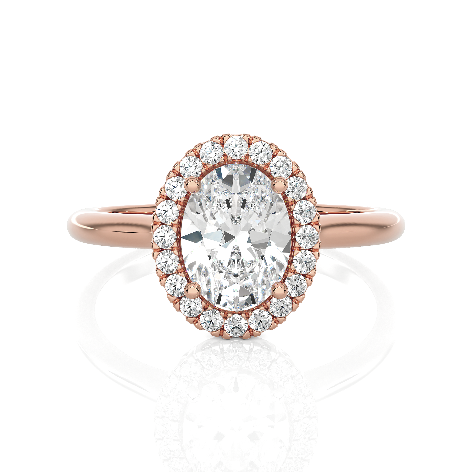 Oval Lab Grown Diamond Halo Engagement Ring