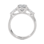 Oval with Marquise Three Stone Lab Grown Diamond Ring