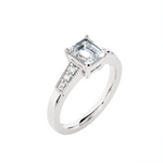 Emerald-Cut Lab Grown Diamond Side Stone Engagement Ring