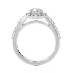 Pear-Shaped Lab Grown Diamond Halo Engagement Ring