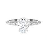 1 3/8 ctw Oval Lab Grown Diamond Side Stone Engagement Ring