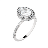 1 5/8 ctw Pear-Shaped Lab Grown Diamond Halo Engagement Ring