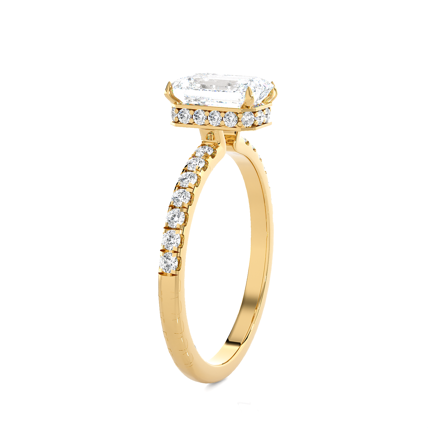 2 5/8 ctw Emerald-Cut Lab Grown Diamond Side Stone Engagement Ring