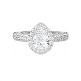 1 1/2 ctw Pear-Shaped Lab Grown Diamond Halo Engagement Ring