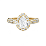 1 1/2 ctw Pear-Shaped Lab Grown Diamond Halo Engagement Ring
