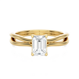 3/4 ctw Emerald-Cut Lab Grown Diamond Solitaire Engagement Ring