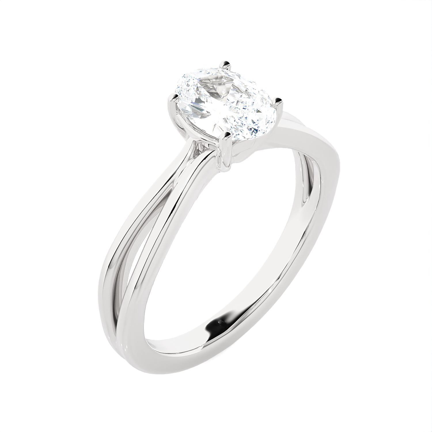 Oval Lab Grown Diamond Solitaire Engagement Ring