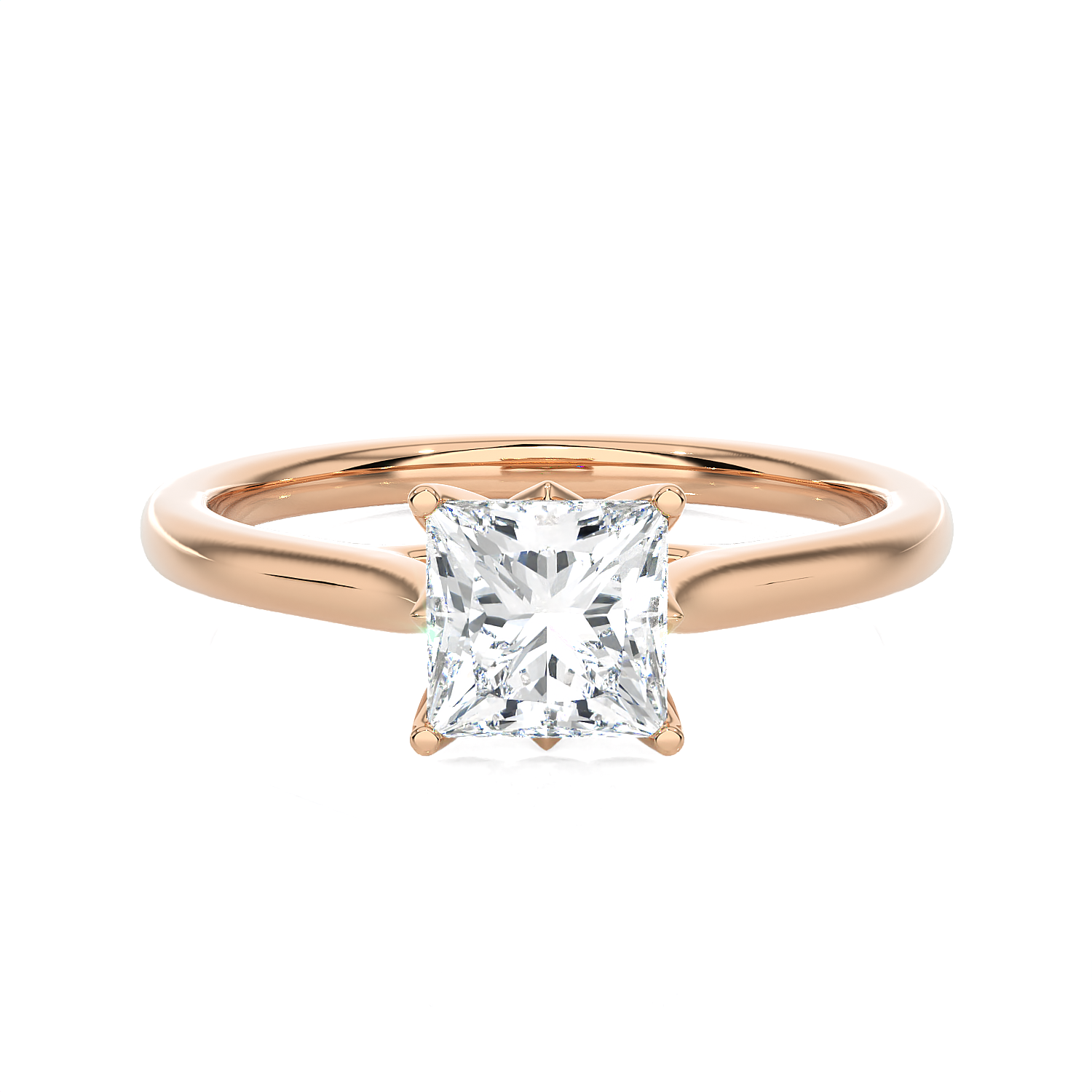 1 ctw Princess-Cut Lab Grown Diamond Solitaire Engagement Ring