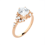 1 3/4 ctw Round Lab Grown Diamond Side Stone Engagement Ring