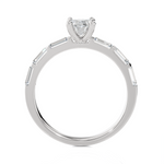 Oval Lab Grown Diamond Side Stone Engagement Ring