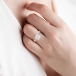 1 3/4 ctw Princess-Cut Lab Grown Diamond Side Stone Engagement Ring