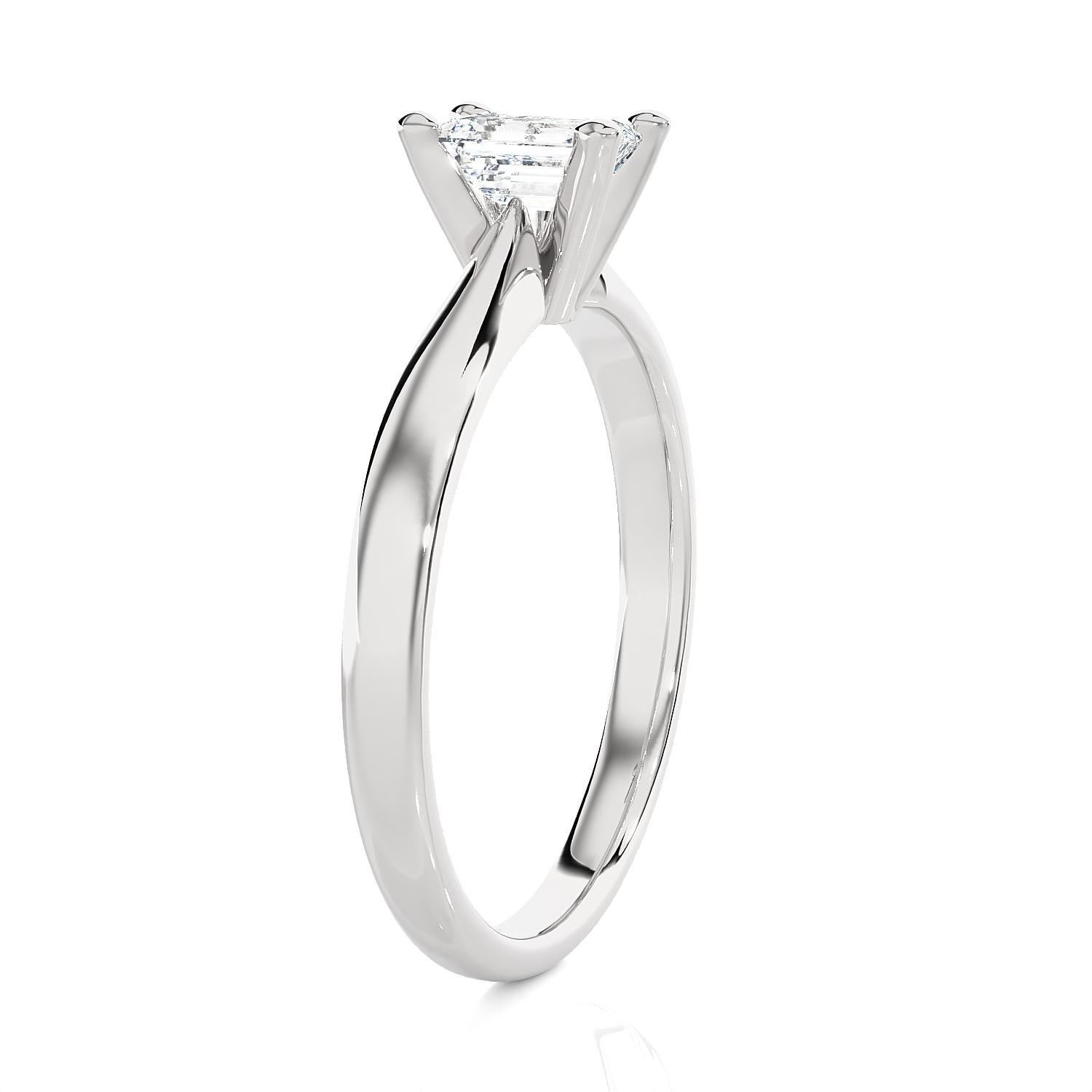 7/8 ctw Emerald-Cut Lab Grown Diamond Solitaire Engagement Ring